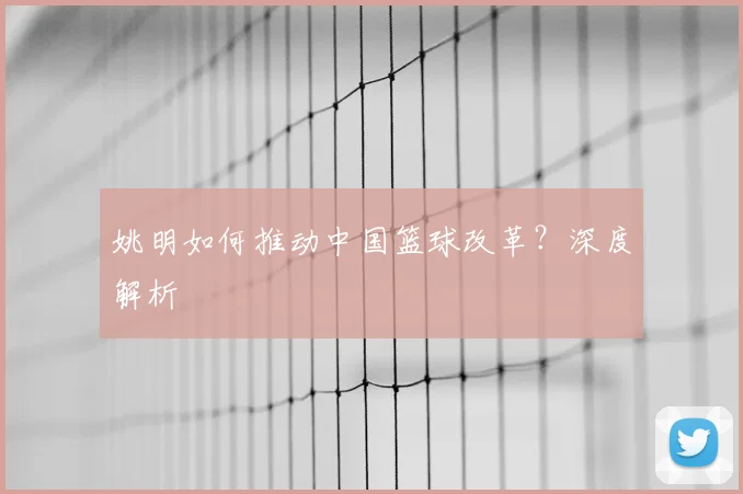 姚明如何推动中国篮球改革？深度解析